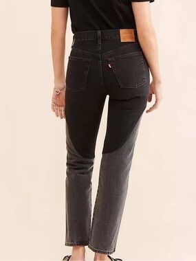 Levi's Two-Tone Black and Gray Straight-Leg Jeans